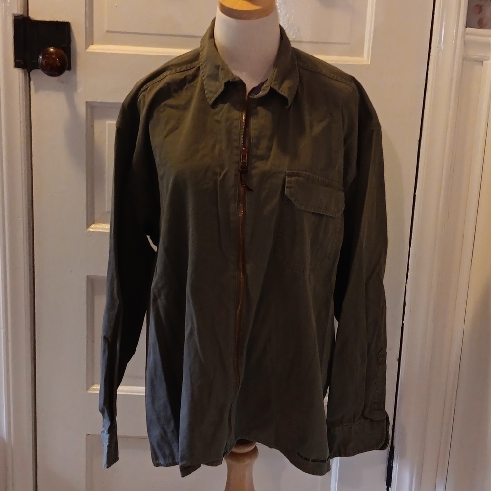 Tommy Hilfiger Outdoors large vintage 1990s Y2K army green shirt